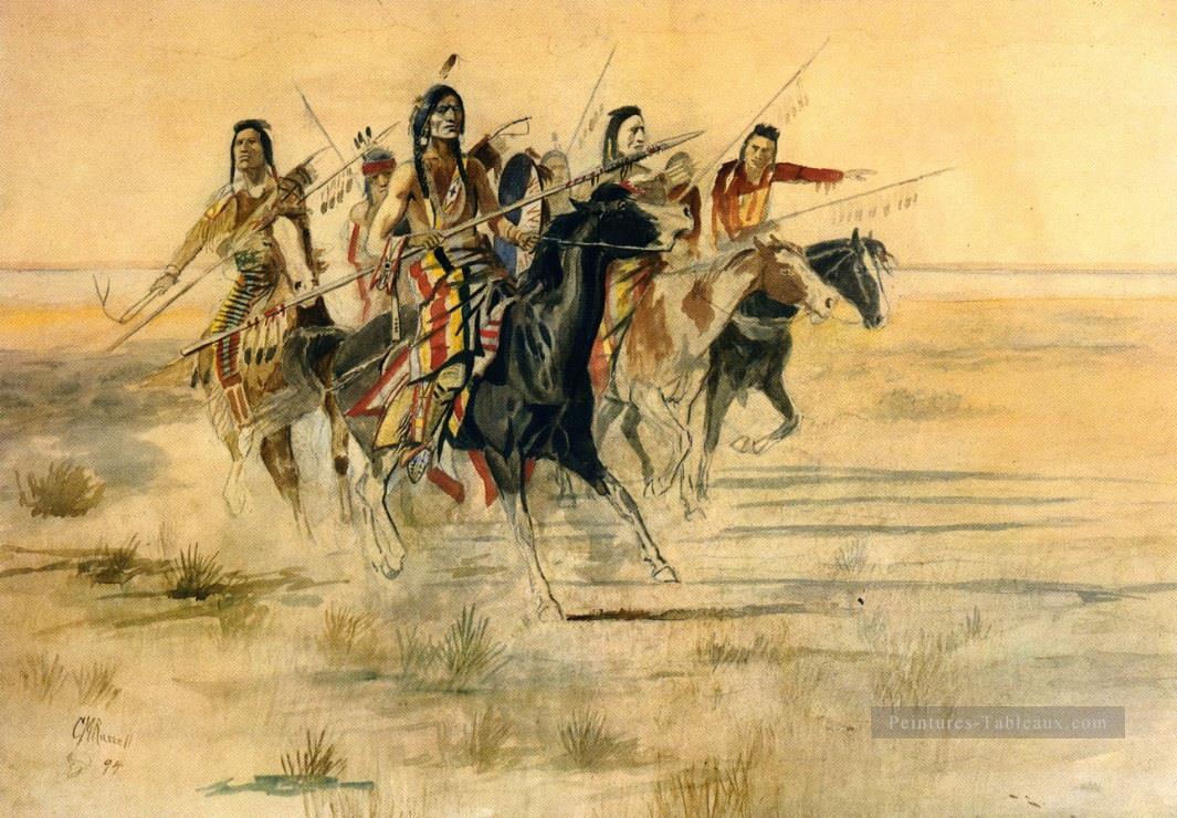 chasse indien 1894 Charles Marion Russell Peintures à l'huile